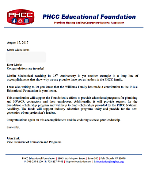 PHCC Gift Letter